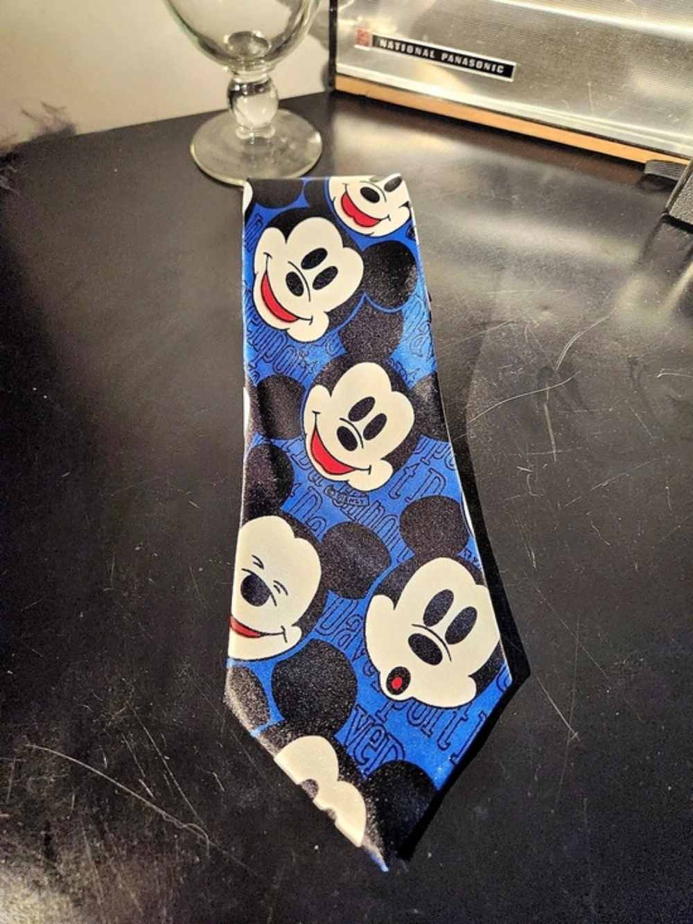 WORLDS Mickey Mouse Novelty Tie in Blue & Black